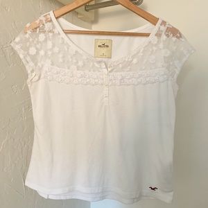 Hollister Lacy White Short Sleeve Top